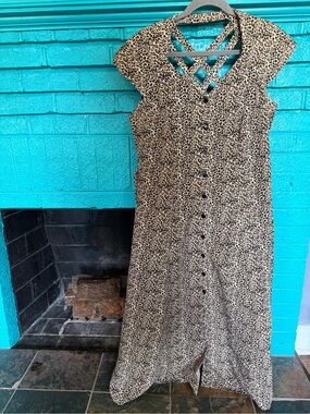 J.B.S. Leopard Print Maxi Dress - Beige/Black